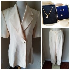Freda's Vintage Yellow Pants Suit With Jewelry